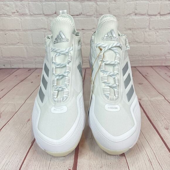 Adidas Icon 7 Boost White Silver Baseball Metal Cleats Mens Size 8 (S23847) main image 4